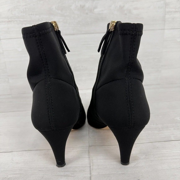 Good American The Icon Ankle Sock Bootie Women 8.5 Black Pointed Toe Stiletto - Picture 7 of 14